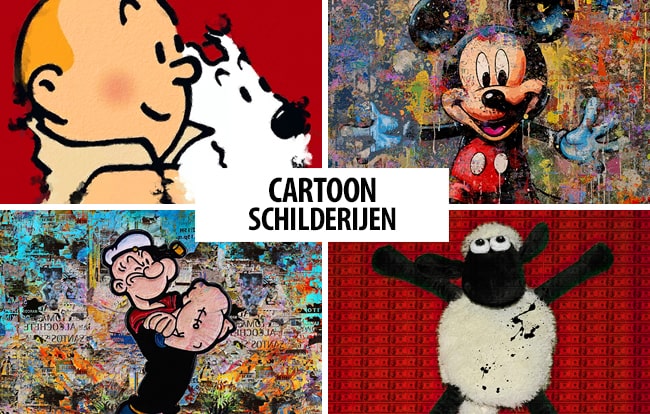 Cartoon schilderij online kopen