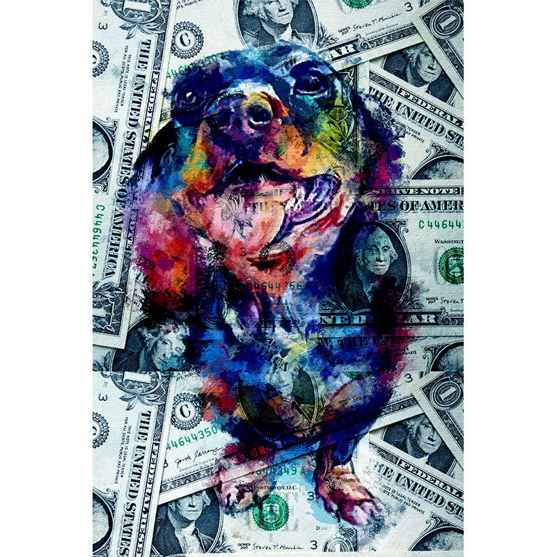 Money Dog schilderij