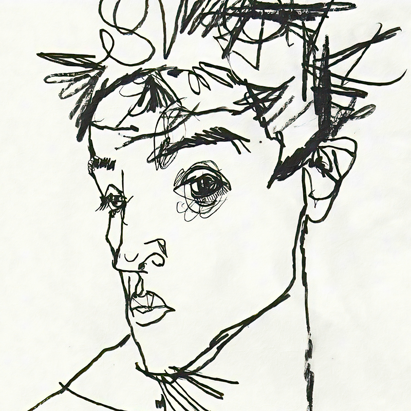 Egon Shiele  zelf portret