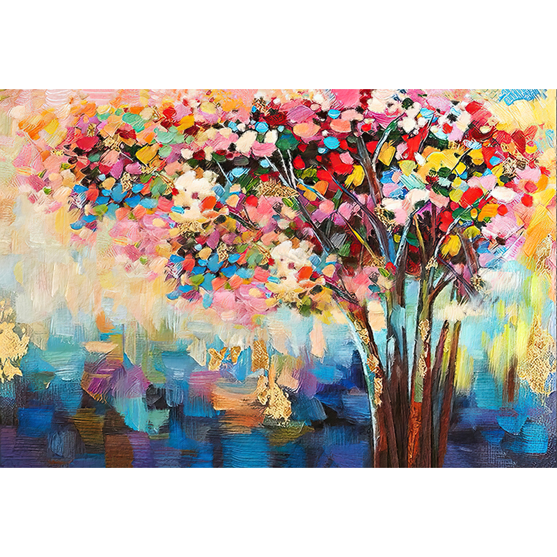 Abstract bloemen bomen schilderij online kopen