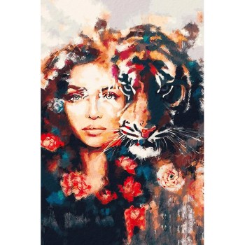 figuratief vrouw met tijger