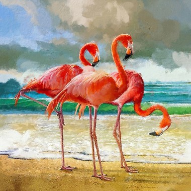 Flamingo schilderij 