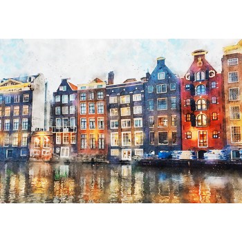 Amsterdam  vrolijke kleuren schilderij
