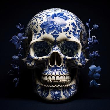 Delftsblauwe schedel