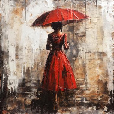 Vrouw met Rode Paraplu