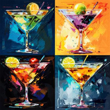 Cocktail canvas schilderij