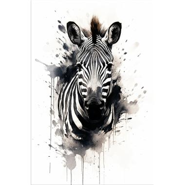 zebra schilderij zwart wit