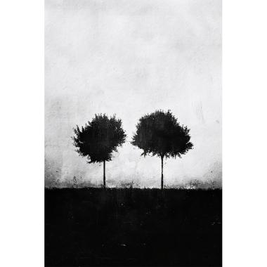bomen schilderij zwart wit