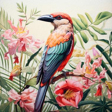 Vintage Vogel schilderij