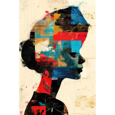 Vrouw in abstract 