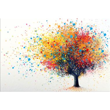 Schilderij kleurrijke boom
