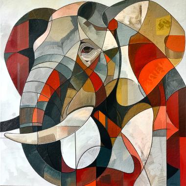Kubisme Olifant schilderij