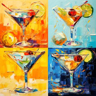 Cocktail canvas schilderij