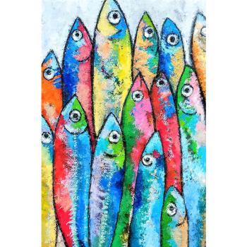 Vissen schilderij in kleur