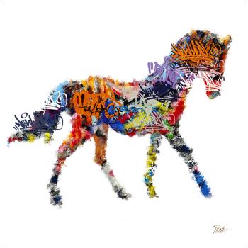 Kleurrijk Paard schilderij