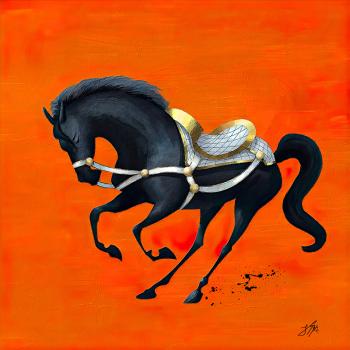 Paard schilderij in kleur kopen