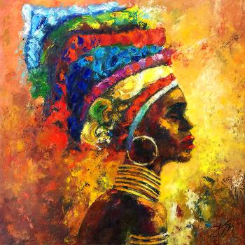 Afrikaanse vrouw schilderij kopen online