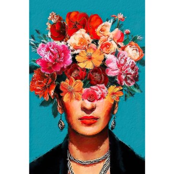 Frida Kahlo met bloemen schilderij kopen online