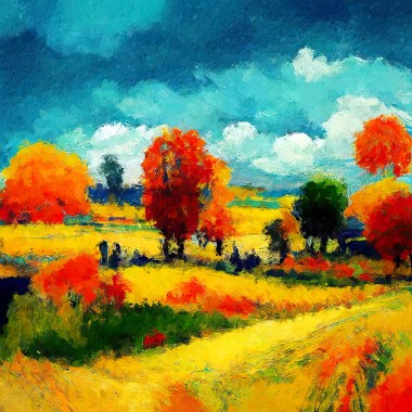 landschap schilderij in kleur kopen online